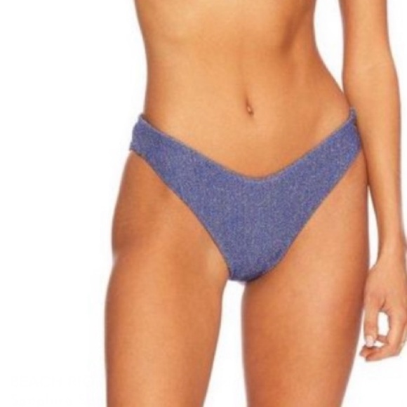NWOT Beach Riot Vanessa bikini bottom sapphire sparkle glitter 12072 - Picture 3 of 9